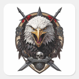 Eagle head banner logo  square sticker