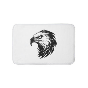 Eagle head bird of prey silhouette bath mat