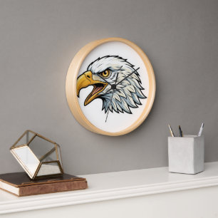 Eagle head designed wall watch clock