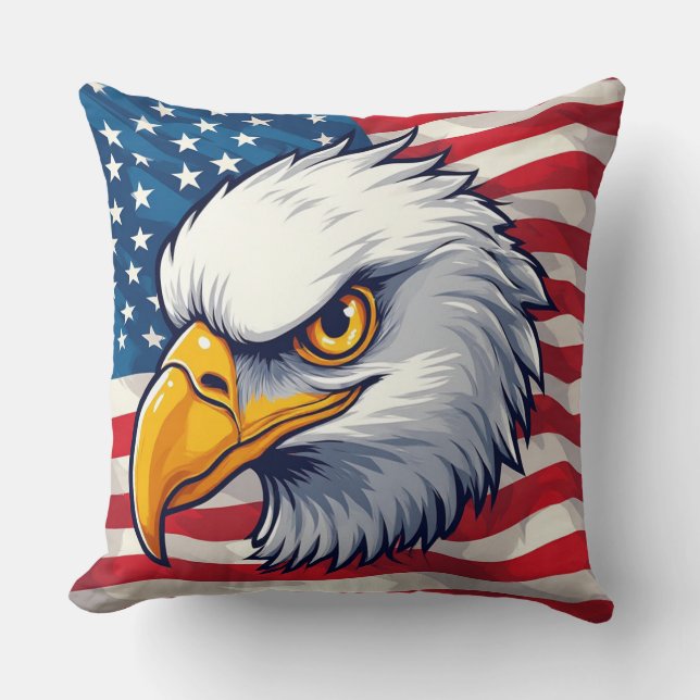 Eagle Head Graphic Tee – USA Pride Apparel Cushion (Front)