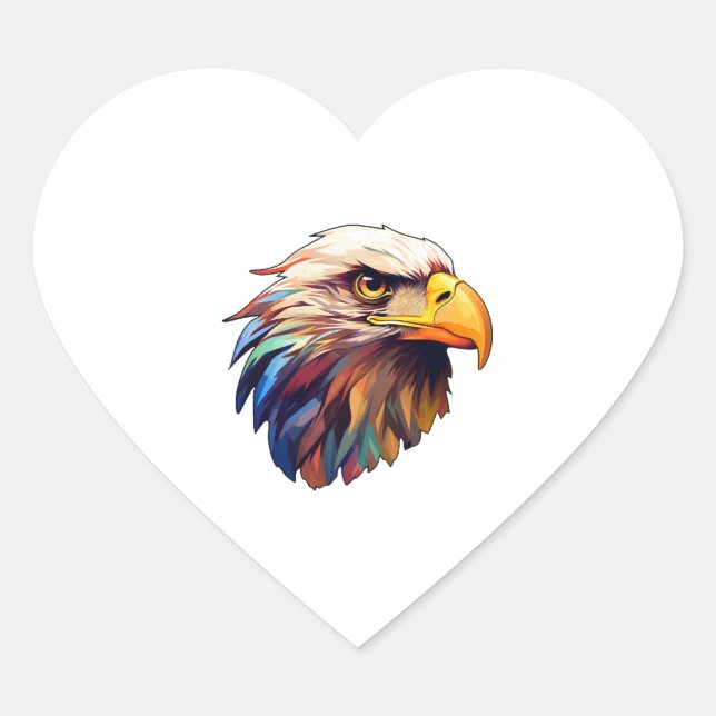 Eagle head heart sticker (Front)