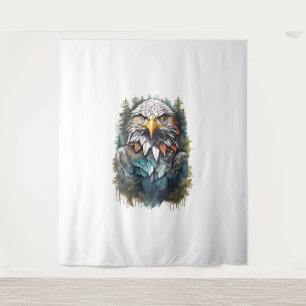 Eagle Head in Forest Tapestry