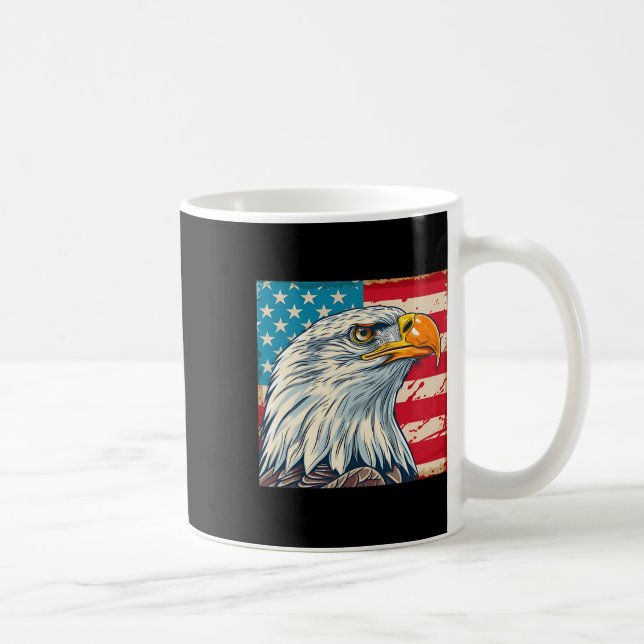 Eagle Head Usa Flag Us Flag  Coffee Mug (Right)