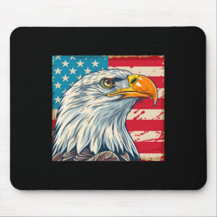 Eagle Head Usa Flag Us Flag Mouse Pad