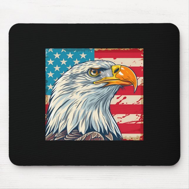 Eagle Head Usa Flag Us Flag  Mouse Pad (Front)