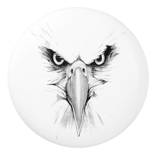 Eagle Headface Tattoo Ceramic Pull (Front)