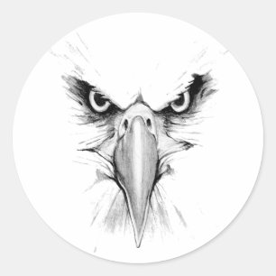 Eagle Headface Tattoo Classic Round Sticker