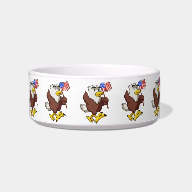 Eagle holding flag at 4th July | choose back colou Bowl (Front)