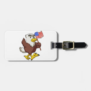 Eagle holding flag at 4th July   choose back colou Luggage Tag