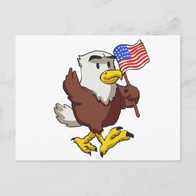 Eagle holding flag at 4th July | choose back colou Postcard (Front)
