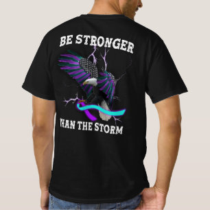 Eagle I Wear Teal And Purple Suicide Prevention T- T-Shirt