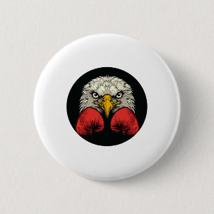 Eagle In Boxing Gloves For A Cool Boxer Statement  6 Cm Round Badge