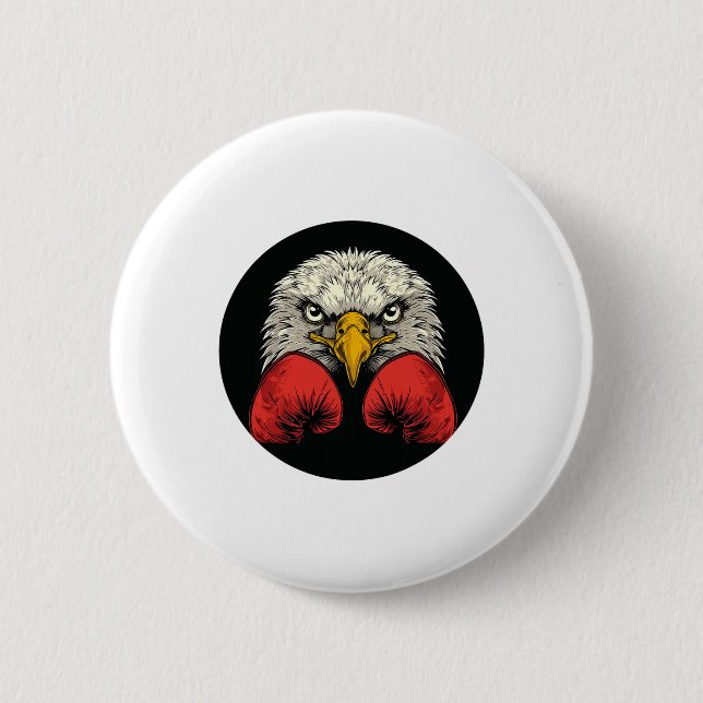 Eagle In Boxing Gloves For A Cool Boxer Statement  6 Cm Round Badge (Front)