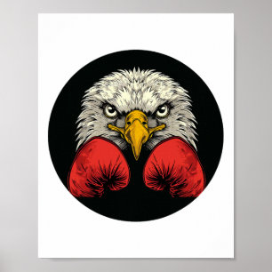 Eagle In Boxing Gloves For A Cool Boxer Statement  Poster
