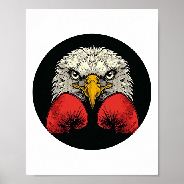 Eagle In Boxing Gloves For A Cool Boxer Statement  Poster (Front)