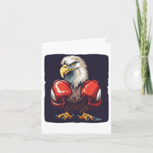 Eagle In Boxing Gloves For A Strong And Resilient  Card