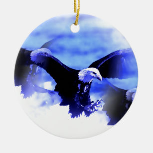 Eagle in Flight Ceramic Tree Decoration