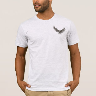 Eagle in flight pen & ink line art t-shirt