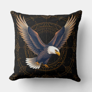 Eagle in Flight Stars and Night Sky Cushion