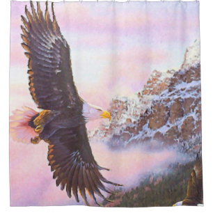Eagle in Mist (Bird of Prey) Shower Curtain