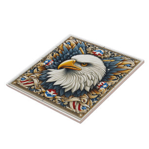 Eagle in Ornate Tile Design