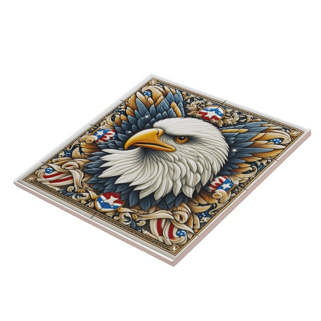 Eagle in Ornate Tile Design (Side)
