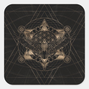 Eagle in Sacred Geometry Composition Square Sticker