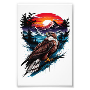 Eagle in the mountain photo print