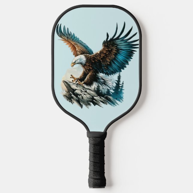 Eagle in Watercolor Pickleball Paddle (Front)