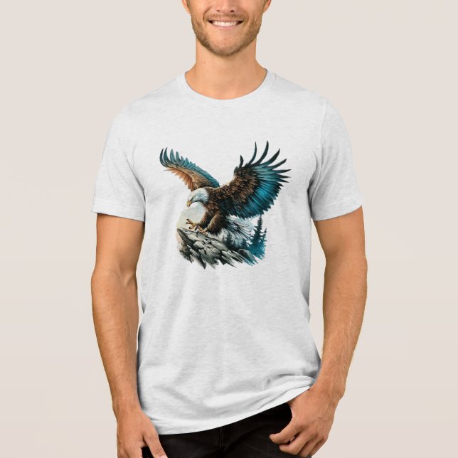 Eagle in Watercolor Tri-Blend Shirt (Front)