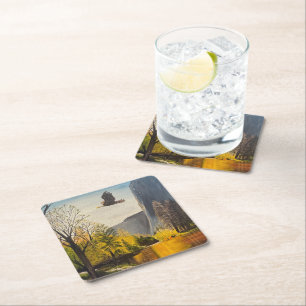 Eagle in Yosemite National Park, by Gary Poling Square Paper Coaster