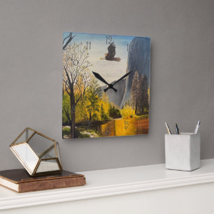 Eagle in Yosemite National Park, by Gary Poling Square Wall Clock