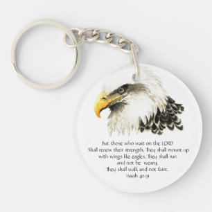 Eagle - Inspirational - Scripture - They that wait Key Ring