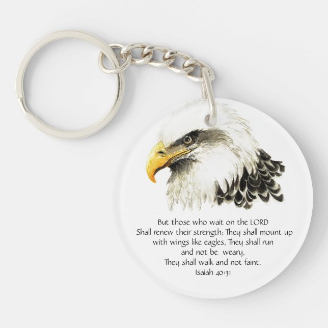 Eagle - Inspirational - Scripture - They that wait Key Ring (Front)