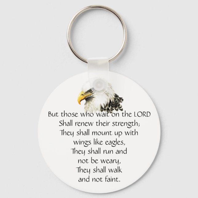 Eagle - Inspirational - Scripture - They that wait Key Ring (Front)
