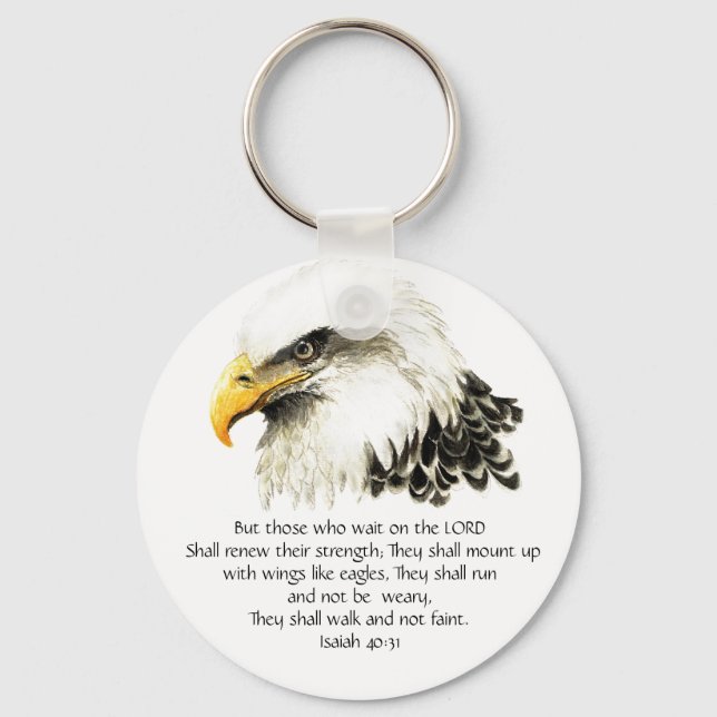 Eagle - Inspirational - Scripture - They that wait Key Ring (Front)