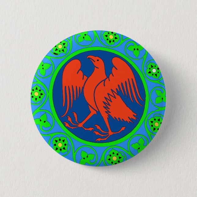 Eagle, Italian 6 Cm Round Badge (Front)