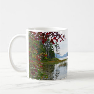 Eagle Lake and Red Maple Leaves II Coffee Mug