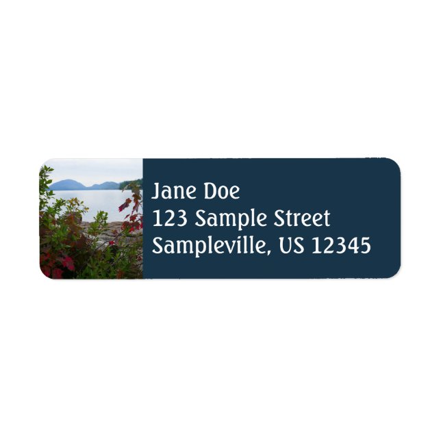 Eagle Lake and Red Maple Leaves Return Address Label (Front)