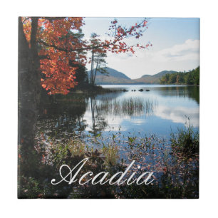 Eagle Lake, Autumn, Acadia National Park, Maine Tile