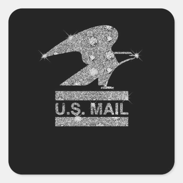 Eagle Lover Gift| Dimond Eagle US Mail Square Sticker (Front)