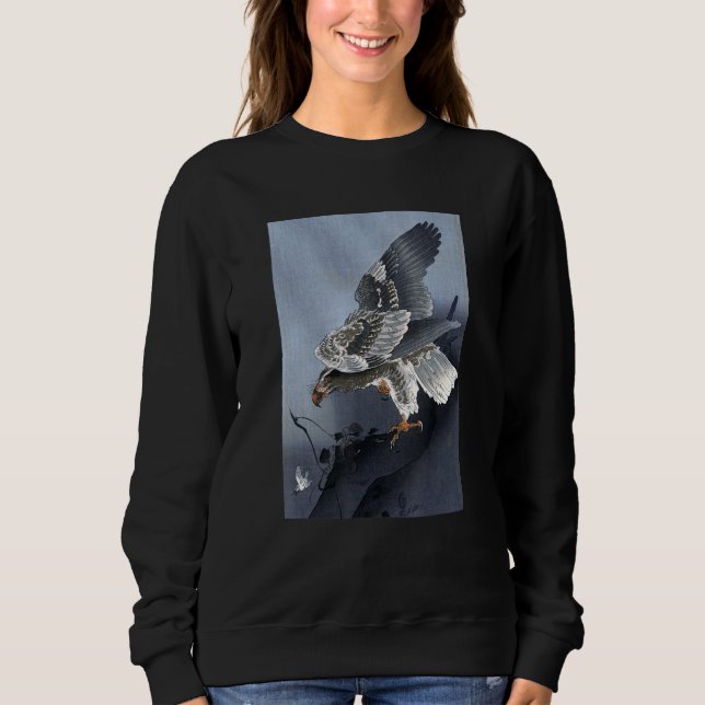 Eagle Lurking for Prey by Ohara Koson Sweatshirt (Front)