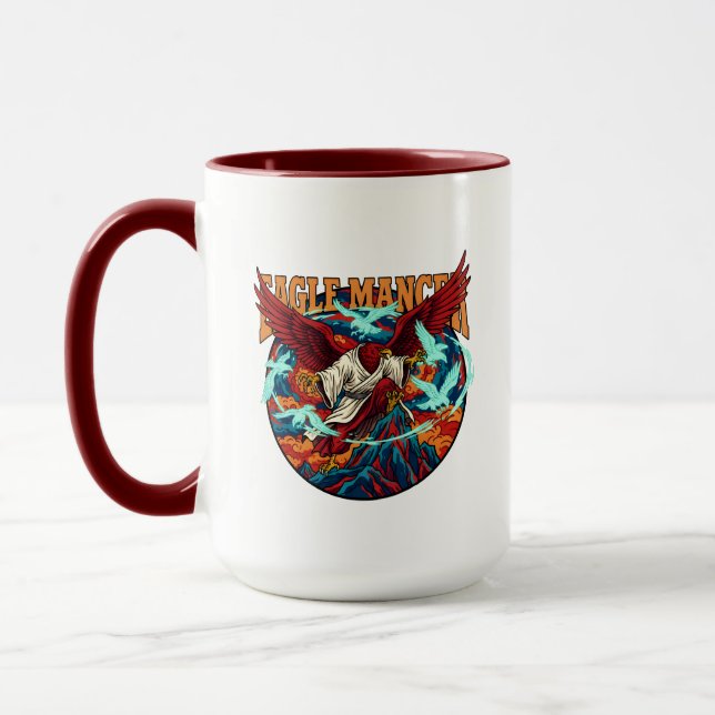 Eagle Mancer Wizard Fantasy Mystical Bird Art Desi Mug (Left)
