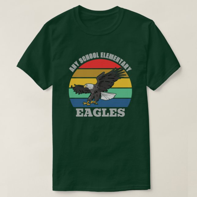 Eagle Mascot School Customisable Template T-Shirt (Design Front)