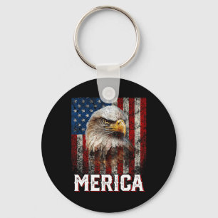 Eagle Merica Patriotic Usa Flag Eagle Of Freedom 4 Key Ring