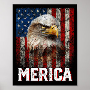 Eagle Merica Patriotic Usa Flag Eagle Of Freedom 4 Poster