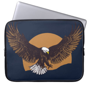 Eagle moon pen & ink drawing laptop sleeve