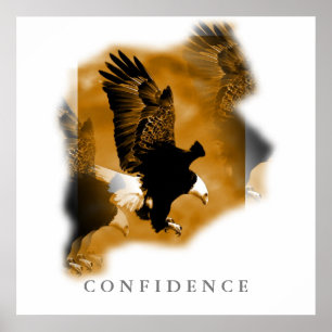 Eagle Motivational Confidence Art Square Posters