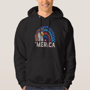 Eagle Mullet 4th Of July Rainbow Usa American Flag Hoodie