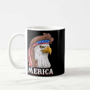 Eagle Mullet 4th Of July Usa American Flag Merica Coffee Mug